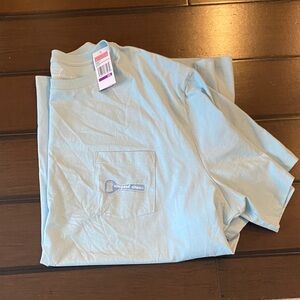 Vineyard Vines Sky Blue Tee with Pocket
